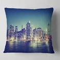 thumbnail image 1 of Designart New York City Evening Panorama - Throw Pillow - 18x18, 1 of 4
