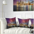 thumbnail image 1 of Designart New York City Manhattan Skyline Red - Cityscape Photo Throw Pillow - 16x16, 1 of 5