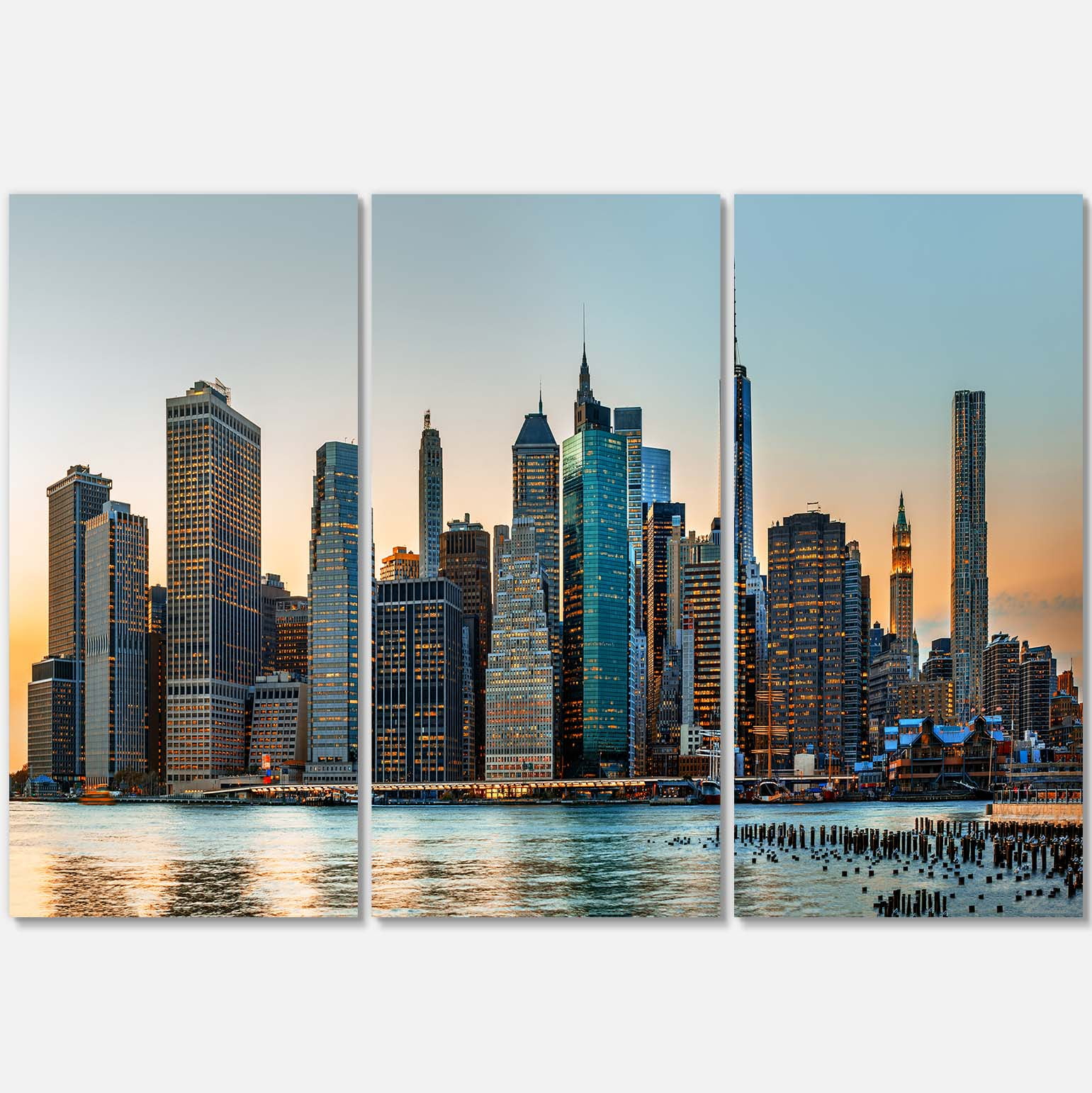 Designart 'New York City Skyline ' Photography Canvas Art Print