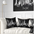 thumbnail image 1 of Designart New York Dark Silhouette - Cityscape Painting Throw Pillow - 16x16, 1 of 5