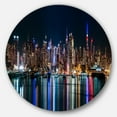 thumbnail image 1 of Designart New York Midtown Night Panorama' Extra Large Metal Circle Wall Art, 1 of 5