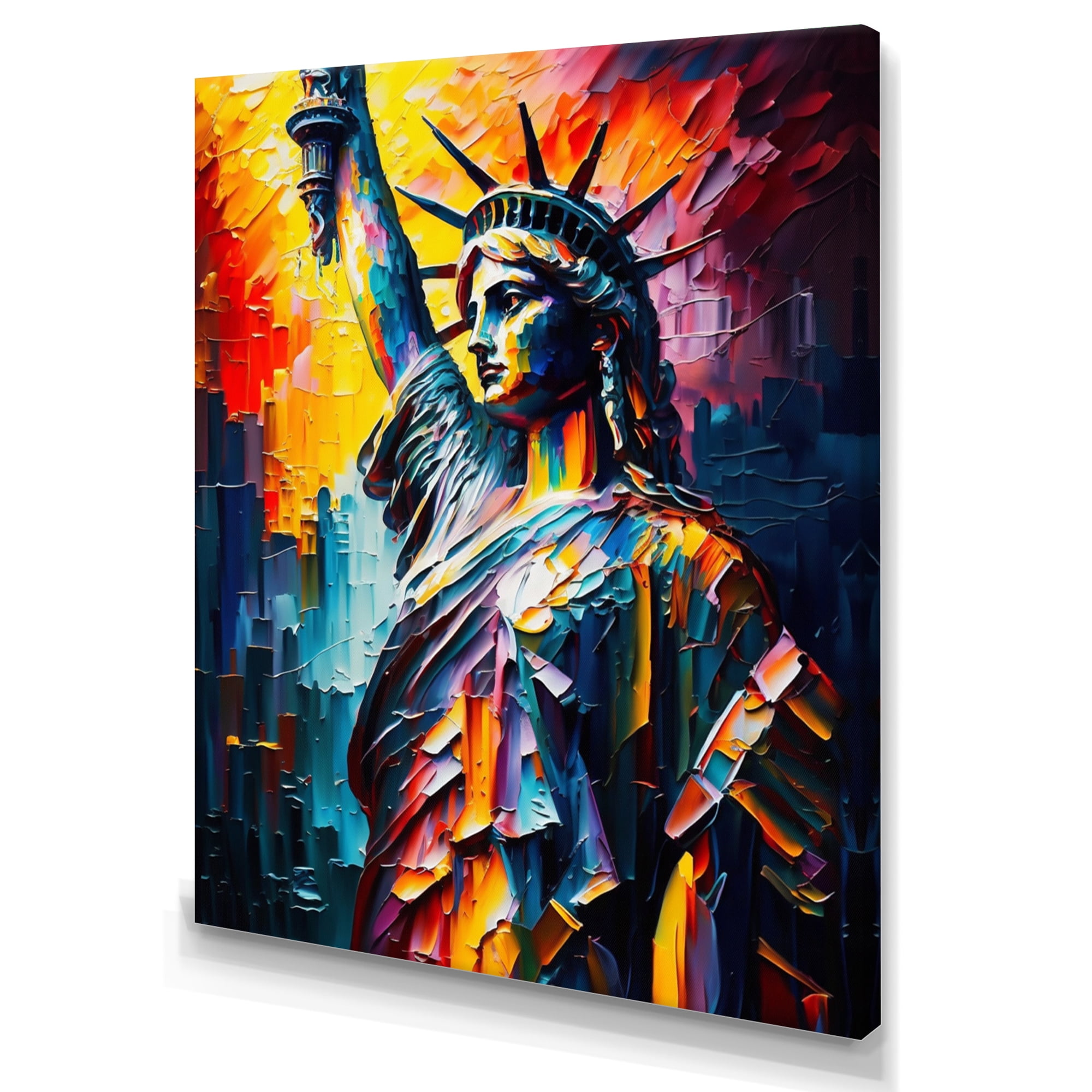 Designart New York Views At Sunset III Canvas Wall Art