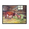 thumbnail image 1 of Designart 'Newborn Twin Calves With Cow At The Farm' Farmhouse Framed Canvas Wall Art Print, 1 of 5