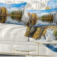 thumbnail image 1 of Designart Nice Autumn Trees With Forest Lake - Landscape Printed Throw Pillow - 12x20, 1 of 5