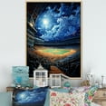 thumbnail image 1 of Designart "Night Game Modern Stadium Brilliance II" Cityscapes Floater Framed Canvas Print, 1 of 7