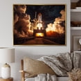 thumbnail image 1 of Designart "Night Launch Space Shuttle I" Space Shuttle Floater Framed Wall Decor, 1 of 7