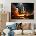 thumbnail image 1 of Designart "Night Launch Space Shuttle III" Space Shuttle Floater Framed Wall Art Print, 1 of 7