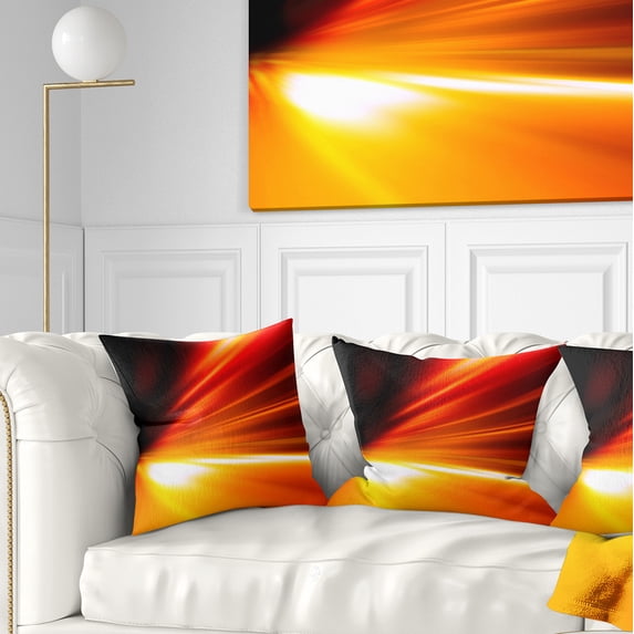 Designart Night Road Traffic Trail - Abstract Throw Pillow - 18x18