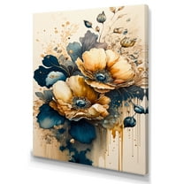Designart Night Shade Poppy Floral Design V Canvas Wall Art