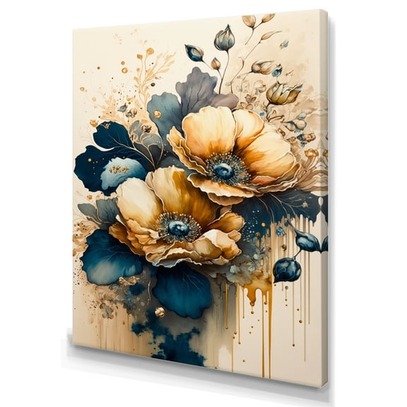 Designart Night Shade Poppy Floral Design V Canvas Wall Art