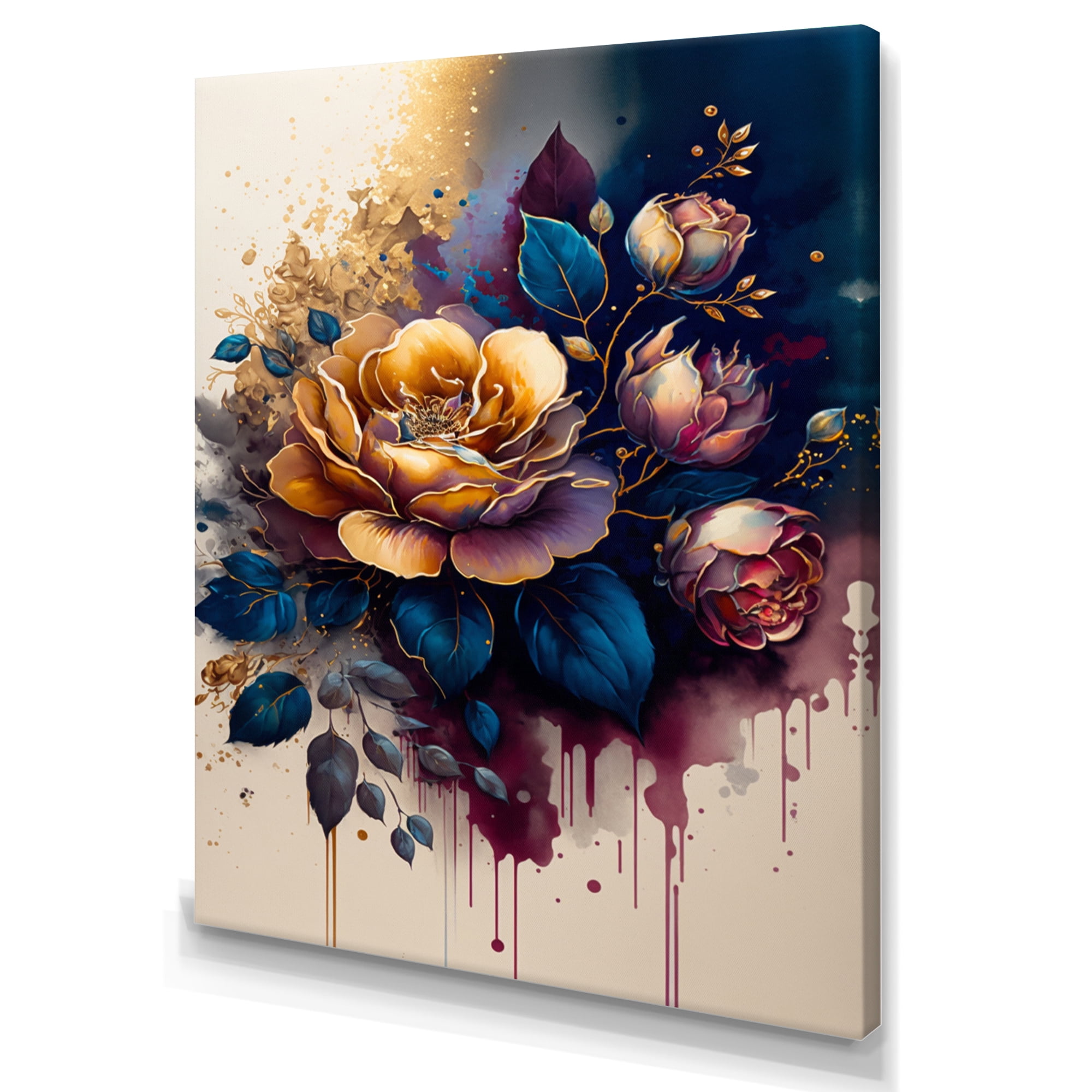 Designart Night Shade Rose Design I Canvas Wall Art