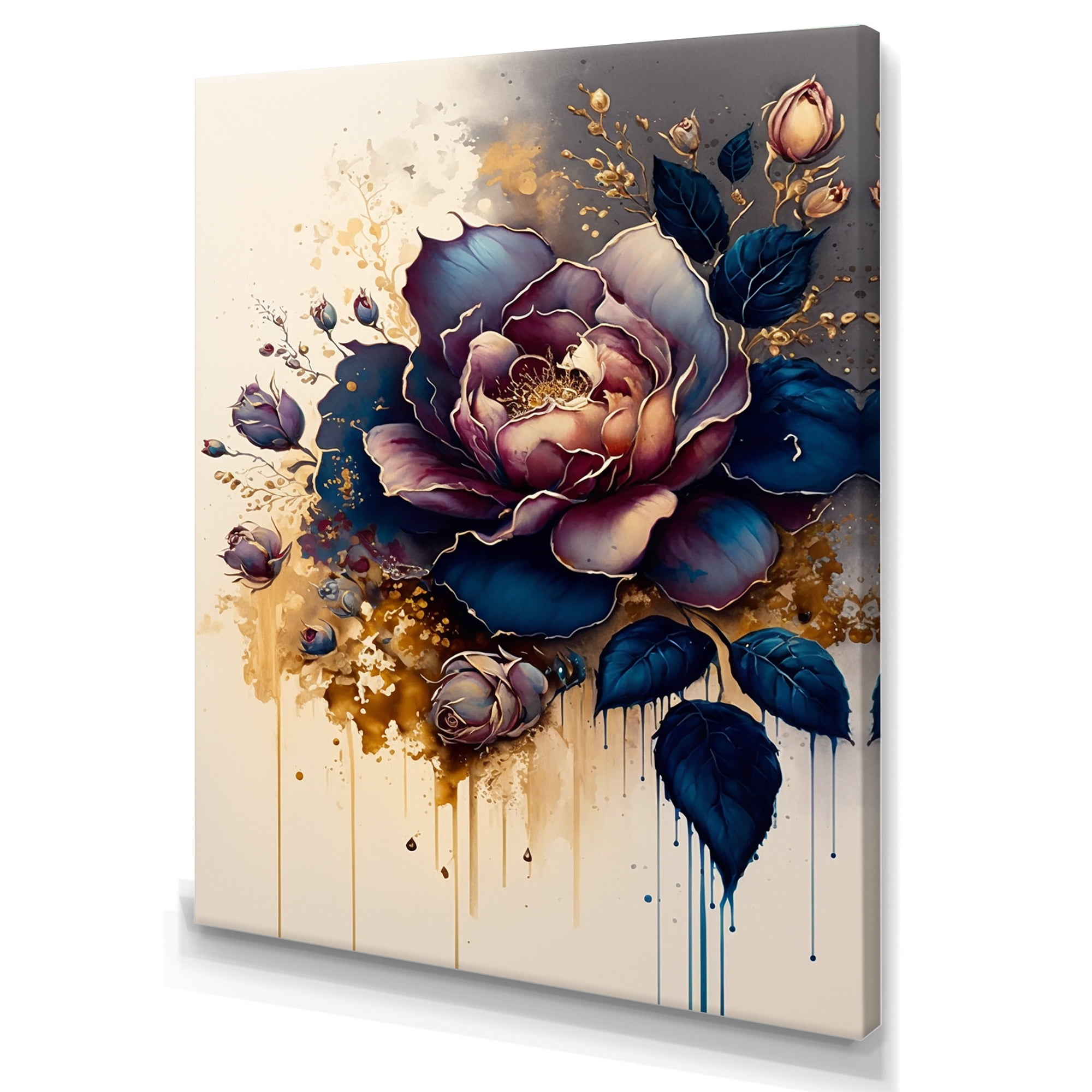 Designart Night Shade Rose Design II Canvas Wall Art