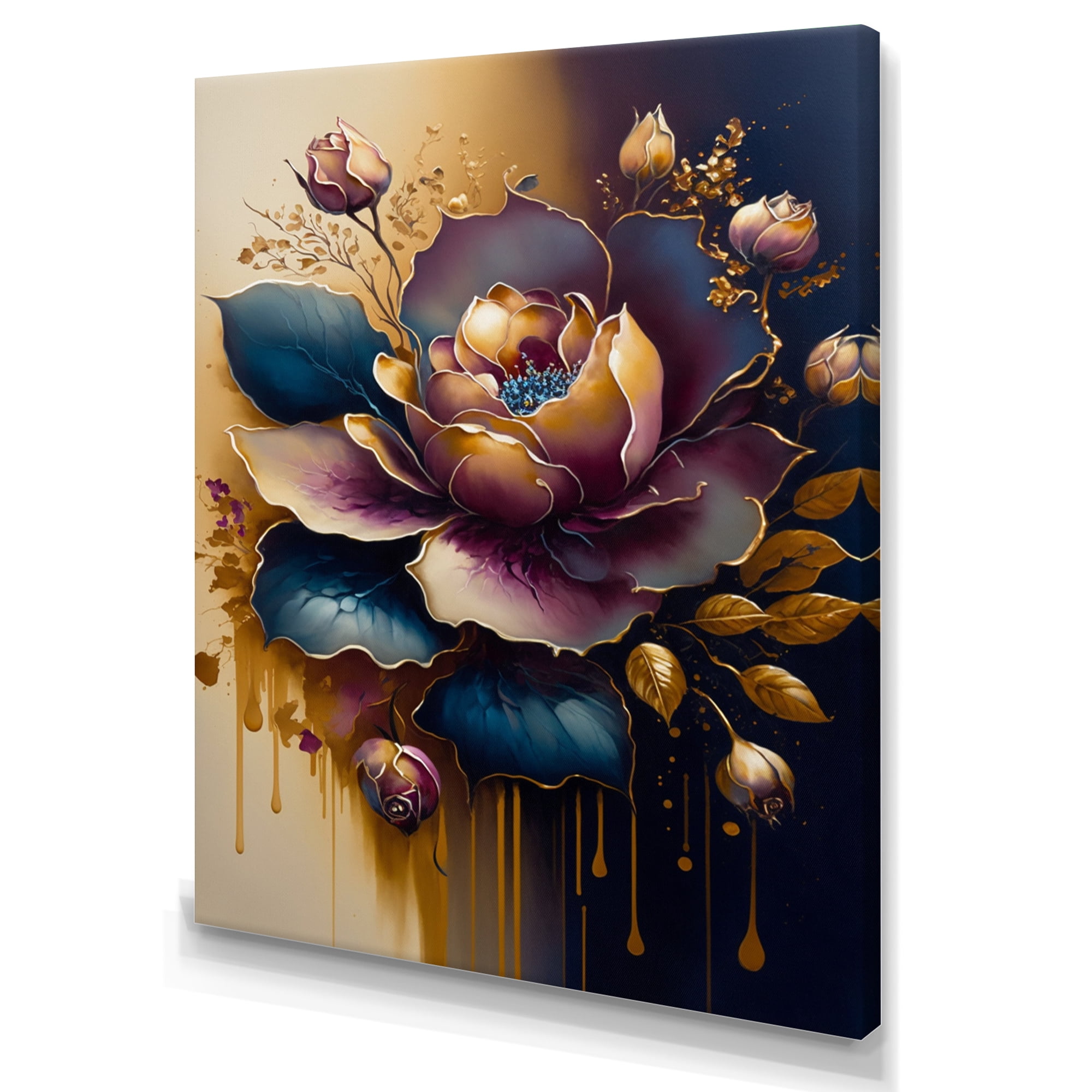 Designart Night Shade Rose Design III Canvas Wall Art