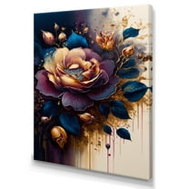 Designart Night Shade Rose Design V Canvas Wall Art