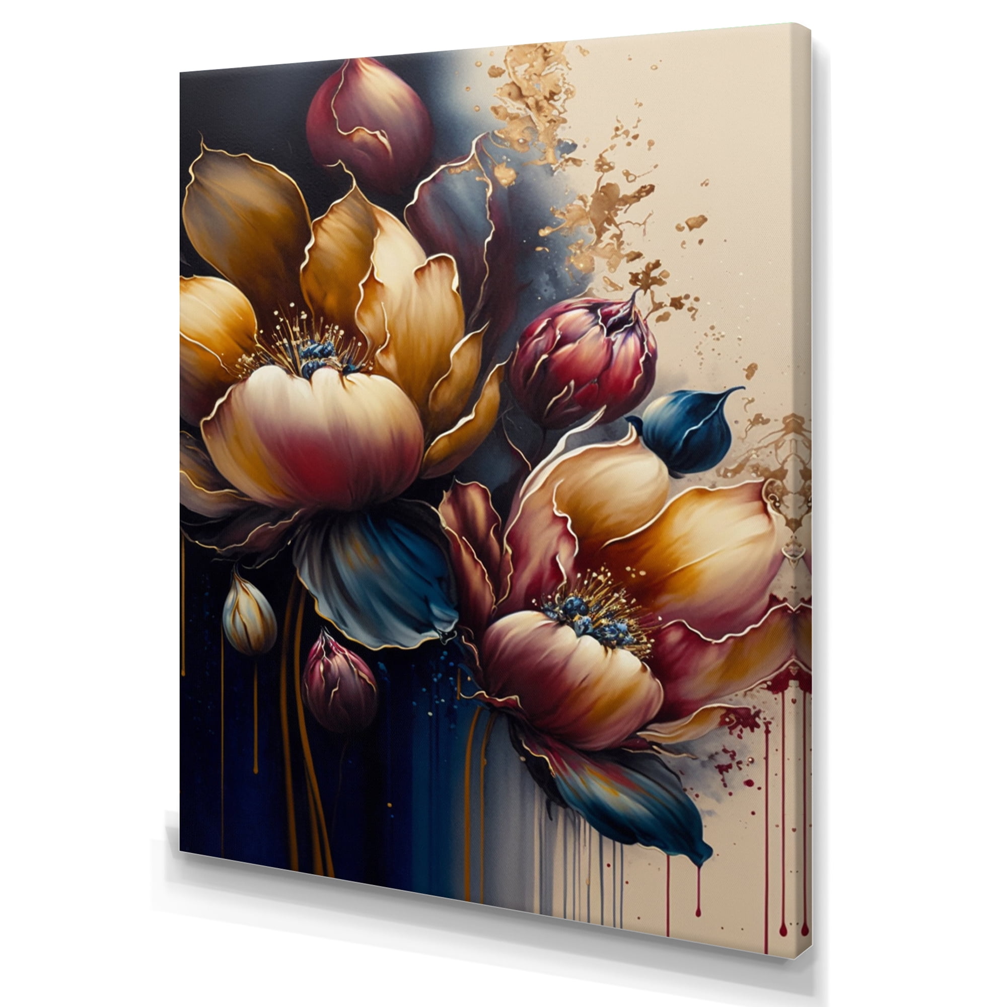 Designart Night Shade Tulip Design I Canvas Wall Art