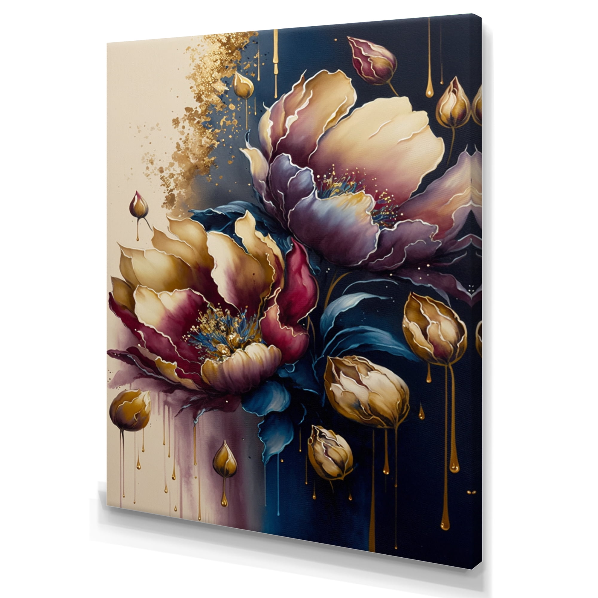 Designart Night Shade Tulip Design III Canvas Wall Art