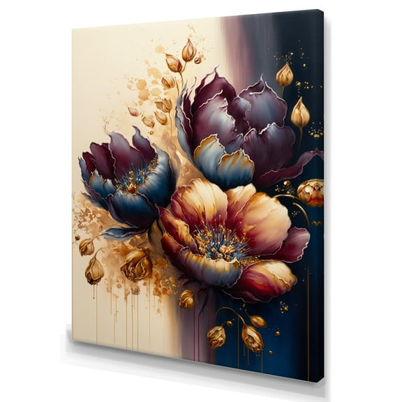 Designart Night Shade Tulip Design V Canvas Wall Art