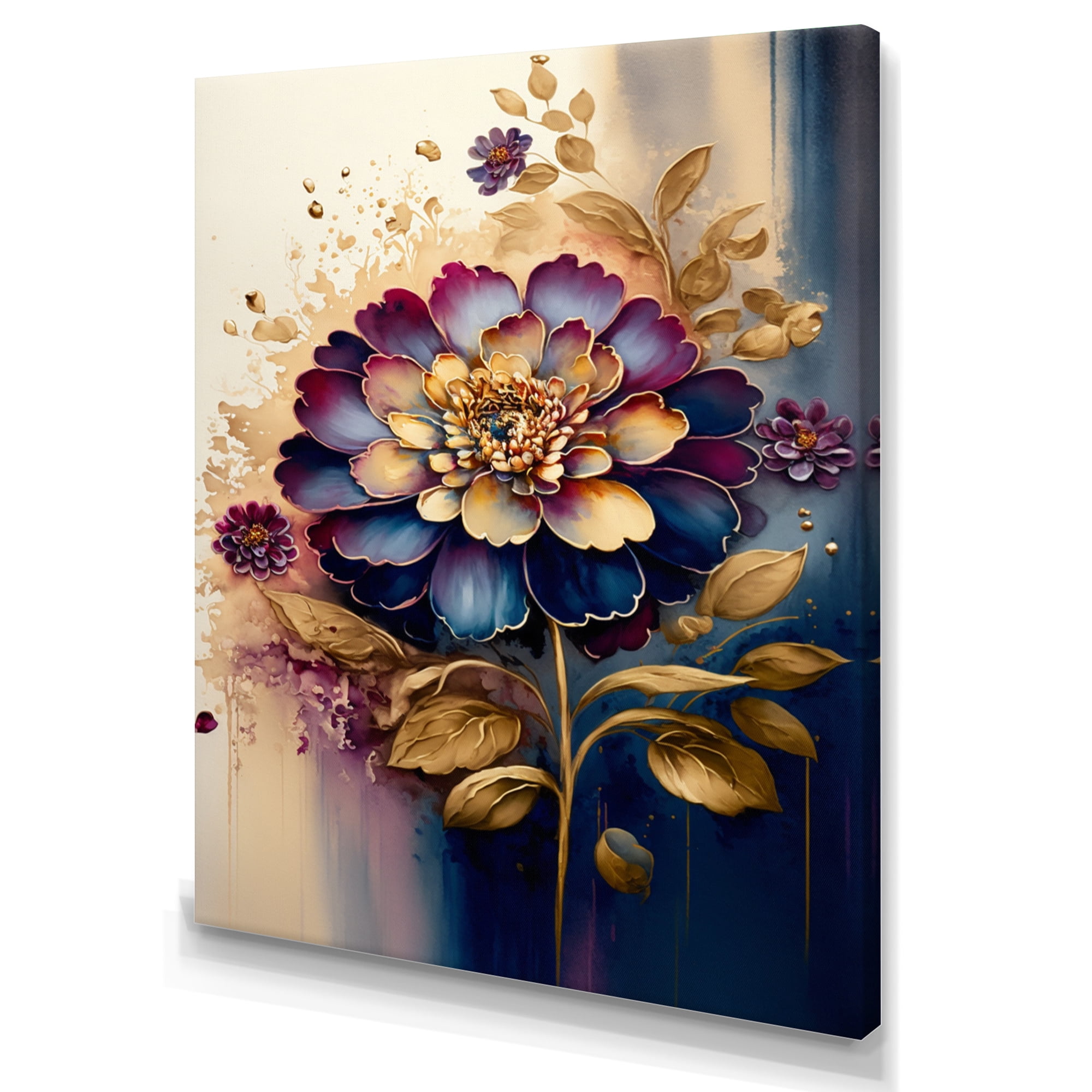 Designart Night Shade Zinnia Floral Design I Canvas Wall Art