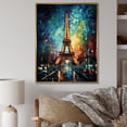 thumbnail image 1 of Designart "Night Views of Eiffel Tower in Paris" Cityscapes Framed Wall Art - Industrial Blue Paris Living Room Framed Canvas Art, 1 of 6