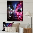 thumbnail image 1 of Designart "Nightlife Rhythm in Pink Miami A Vibrant Scene II" Cityscapes Canvas Art Print, 1 of 5