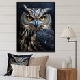 thumbnail image 1 of Designart " Nights Watcher Grey Owl II" Animals Floater Framed Wall Art Living Room, 1 of 7