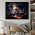 Designart "Nights in Nebula Castle Treehouse II" Landscapes Wall Art