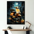 thumbnail image 1 of Designart "Nocturnal City Scooter I" Scooter Floater Framed Wall Decor, 1 of 1
