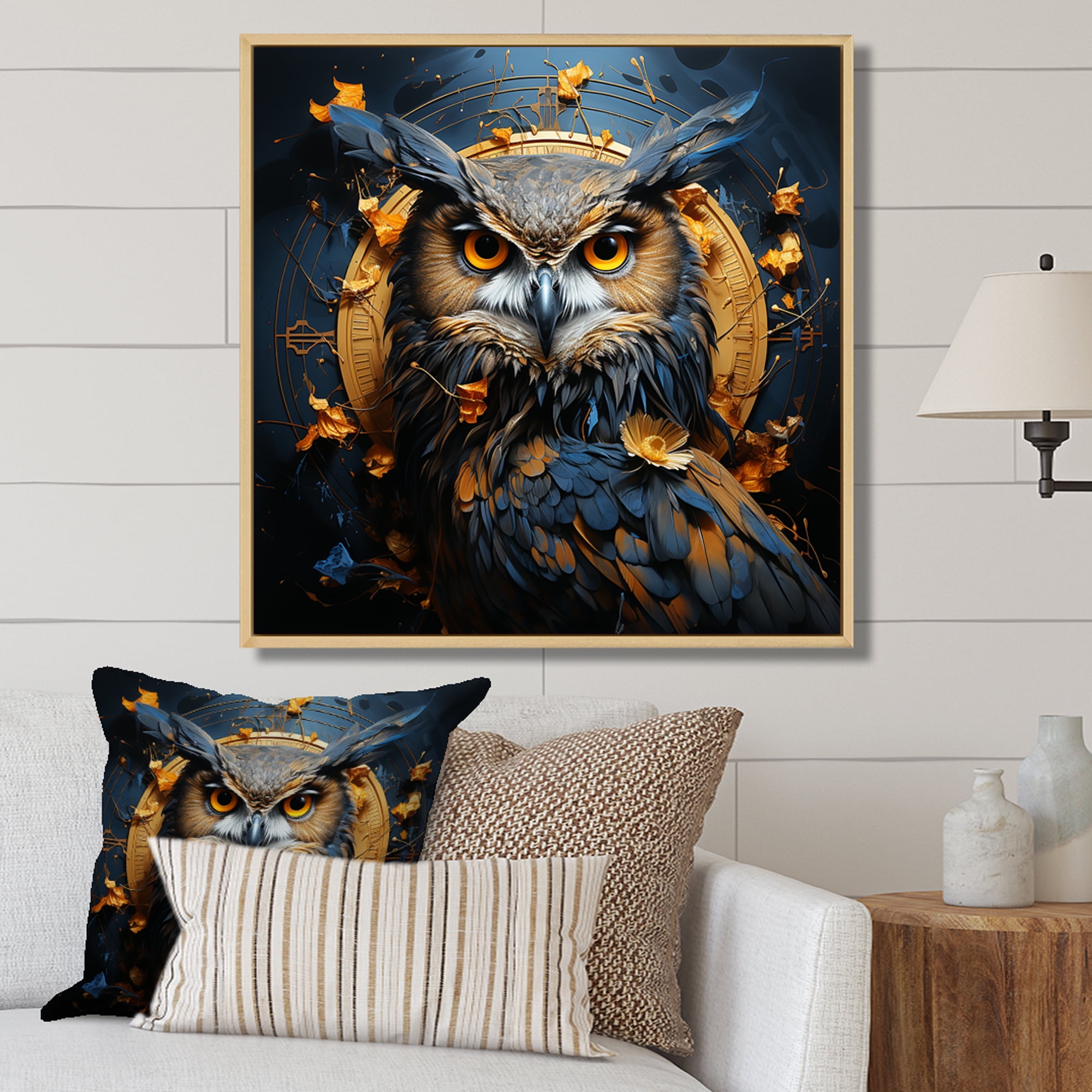 Designart "Nocturnal Owl Art I" Animals Framed Wall Art - Traditional ...