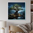 thumbnail image 1 of Designart "Nocturnal Tree In Surreal Twilight" Tree Redwood Floater Framed Canvas Wall Art, 1 of 5
