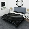 thumbnail image 1 of Designart "Noir Curves in Silk Fractal Patterns IV" Abstract Fractal Bedding Covert Set - Abstract Black Modern Bed Set With 2 Shams, 1 of 5