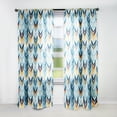 thumbnail image 1 of Designart "Nordic Elegance Chevron" Chevron Room Darkening Curtain Single Panel, 1 of 6