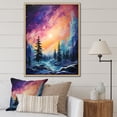 thumbnail image 1 of Designart "Northern Lights In Watercolor" Northern Lights Floater Framed Wall Decor, 1 of 5