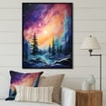 thumbnail image 1 of Designart "Northern Lights In Watercolor" Northern Lights Floater Framed Wall Decor, 1 of 5