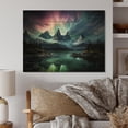 thumbnail image 1 of Designart "Northern Lights delicate Enchantment II" Landscapes Print on Natural Pine Wood, 1 of 5