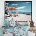 thumbnail image 1 of Designart "Nostalgia Black Beach Seaside I" Nautical & Beach Floater Framed Wall Art Living Room, 1 of 7