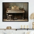 thumbnail image 1 of Designart "Nostalgia Of Vintage Piano Keys I" Music Floater Framed Canvas Wall Art, 1 of 5