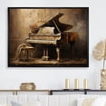thumbnail image 1 of Designart "Nostalgia Of Vintage Piano Keys" Music Floater Framed Wall Art Living Room, 1 of 5