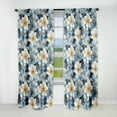 thumbnail image 1 of Designart "Nostalgic Blue Floral Romance" Floral Blackout Curtain Single Panel, 1 of 4