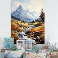 thumbnail image 1 of Designart "Nostalgic Creek Landscape In The Alps" Landscape Mountains Wall Decor, 1 of 7