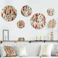 thumbnail image 1 of Designart "Nostalgic Florals In Red And Beige" Floral Round Wall Art Set Of 5 - Red Cottage Living Room Wall Metal Art Set, 1 of 6