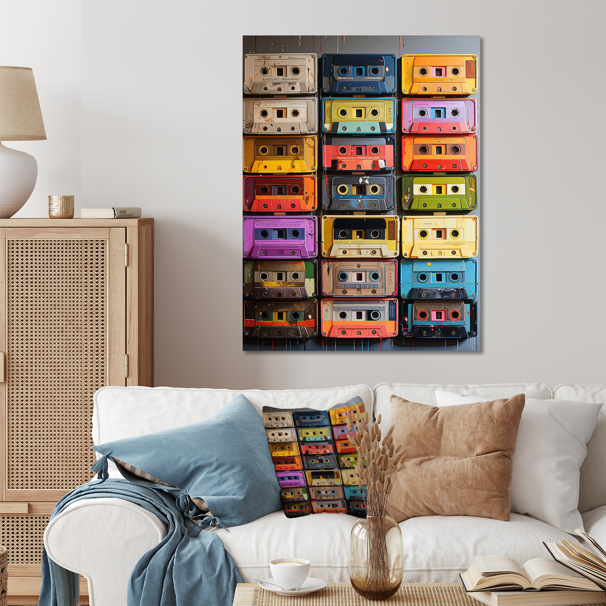 Designart "Nostalgic Grooves Cassette Tapes III" Cassette Tapes Metal ...