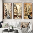 thumbnail image 1 of Designart "Nostalgic Paris Vintage Collage IV" City Paris Framed Wall Art Set Of 3 - Brown Paris Frame Gallery Set For Office Decor, 1 of 6