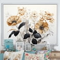 thumbnail image 1 of Designart "Nostalgic Poetry Of Sepia-Toned Flowers" Plants Floater Framed Canvas Art Print, 1 of 5