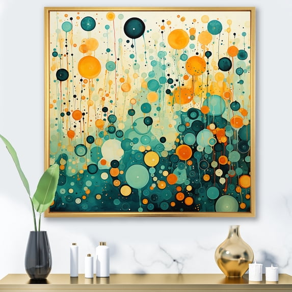 Designart "Nostalgic Remix II" Abstract Collages Floater Framed Wall Decor