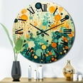thumbnail image 1 of Designart "Nostalgic Remix II" Abstract Collages Oversized Wall Clock, 1 of 5