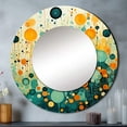 thumbnail image 1 of Designart "Nostalgic Remix II" Abstract Shapes Round Mirror Wall Décor Modern - Large Green Round Mirror - Round Mirror 23" x 23" Inch, 1 of 5