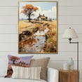 thumbnail image 1 of Designart "Nostalgic Rural Scenes In Neo-Impressionism I" Countryside Floater Framed Wall Art Living Room, 1 of 5
