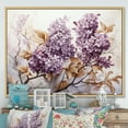 thumbnail image 1 of Designart "Nostalgic Sepia Lilacs I" Lilacs Floater Framed Canvas Wall Art, 1 of 5