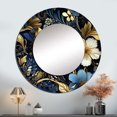 thumbnail image 1 of Designart "Nouveau Vines Of Cobalt Blue V" Floral Rund Mirror For Wall Decor - Large Blue Round Print Mirror - Round Cottage Mirror - Wall Mounted Round Large Mirror - 29" x 29", 1 of 6