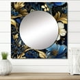 thumbnail image 1 of Designart "Nouveau Vines Of Cobalt Blue V" floral Square Mirror Wall Decor Cottage - Large Blue Square Bathroom Mirror - Square Printed Wall Mirror Art, 1 of 5